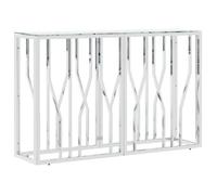 JILL'S - Console Meuble - charge 20 kg - Table console - VIDAXL - argenté 110x30x70cm acier inoxydable et verre OCT33896501