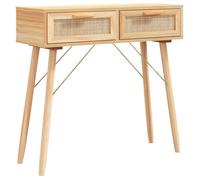 JILL'S - Console Meuble - charge 20 kg - Table console - VIDAXL - Marron 80x30x75cm - Bois massif pin /rotin naturel OCT47891107