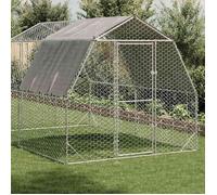 JILL'S - Poulailler enclos cage poules d'extérieur - avec toit 2,5x4x2,25 m acier galvanisé OCT86127989