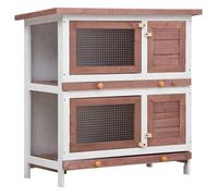 JILL'S - Poulailler enclos cage poules d'extérieur Clapier d'extérieur 4 portes Marron - Bois OCT37174774