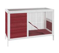 JILL'S - Poulailler enclos cage poules d'extérieur Clapier moka 103x44x69,5cm - Bois de pin massif OCT66852086