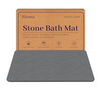 Jiloma Tapis de Bain en Pierre de Terre de diatomée antidérapant Super Absorbant Tapis de Sol de Salle de Bain à séchage Rapide Naturel Facile à Nettoyer (61 x 40,6 cm, Gris)