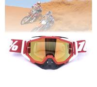 Jilskl Lunettes de Moto Sécurité, Lunettes Moto Tout Terrain, Rouge