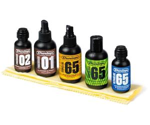 JIM DUNLOP - 6500 System 65 Guitar Maintenance Kit, complet pour le nettoyage et l'entretien de la guitare électrique et acoustique, comprend 5 produits Formule 65 et 2 chiffons en coton