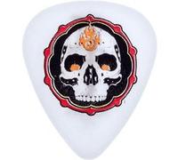 Jim Dunlop Blackline II Alan Forbes, Sachet De 36, Flame Skull, White 0.73 Mm Médiators