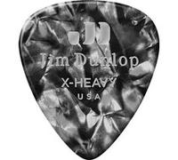 Jim Dunlop Genuine Celluloid Classic, Player'S Pack De 12, Perloid Black, Extra Heavy Médiators