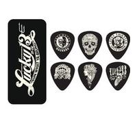 Jim Dunlop L13CT73 Boite en Metal de 6 Motif Lucky 13 Médiators