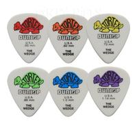 Jim Dunlop Tortex Wedge Lot de 12 médiators pour guitare dans une boîte pratique Violet 2 de chaque taille