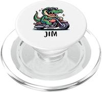 Jim Fun Alligator Moto Design pour garçon Nom Jim PopSockets PopGrip pour MagSafe