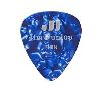 Jim Dunlop Genuine Celluloid Classic, Player'S Pack De 12, Perloid Blue, Thin Médiators