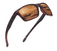JIM HALO Lunettes de Soleil Polarisées pour Hommes Femmes Enveloppant des Lunettes de Soleil Sprot pour Cyclisme Pêche Conduite (Tortue/Marron)