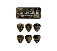 Jim Dunlop JH-PT10H Boite en Metal de 6 Motif Jimi Hendrix West Coast Boy Médiators