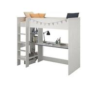 PARISOT JIM Lit mezzanine enfant contemporain décor pin memphis et chant réversible bleu ou rose - l 90 x L 200 cm