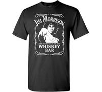Jim Morrison Whiskey Bar T-Shirt The Doors Legendary Rock Band Break on Through Black Manches Courtes(3X-Large)