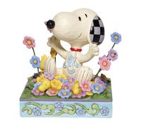 Jim Shore Peanuts by Figurine Snoopy in Bed of Flowers
