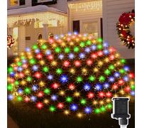 JIMACRO 3 x 2M Etanche Guirlande Lumineuse Filet Prise, 8 Modes Extérieure Maille Lumineuse avec Prise, Lumières Corde Fée Maille d'Éclairage pour Noël Buissons Clôture Jardins