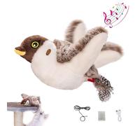 JIMACRO Jouet Chat Oiseau Qui Bouge, Oiseau Volant pour Chat Rechargeable Jouet Chat Interactif Oiseaux pour Les Chatons Mordre, Mâcher et Donner des Coups de Pied