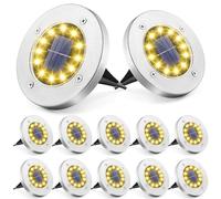 JIMACRO Lumière Solaire Extérieur Jardin, 12 LEDs Eclairage Lampe au Sol, 12 Pièces Étanche Lampe Solaire Spot Encastrable Solaire Au Sol Eclairage pour Chemin, Cour, Terrasse, Pelouse, Jardin