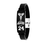 JIMCOM NBA Bracelets de basket-ball en acier inoxydable et silicone pour sports de plein air, 20.5cm, gel de silice, Pas de gemme
