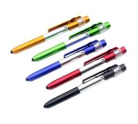Jimenez 10 Pièces 4 en 1 Stylo à Bille Multifonction avec Lumière LED Support de Téléphone Pliable Lecture de Nuit Crayon D'Écriture Bureau École