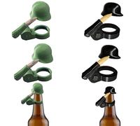 JIMGIED 4 Pièces Casque De Bouteille De Bière Casque De Bière Soldier Salute Réutilisables Casque de Bouteille de Soldat de Salut Amusant pour Fête, Bar, Amateurs (Noir + Vert)