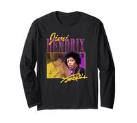 Jimi Hendrix 90's Throwback Collage Vintage Band Manche Longue