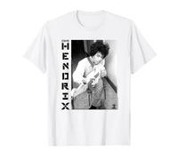 Jimi Hendrix Black and White Guitar Portrait Vintage Music T-Shirt