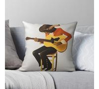 Jimi Hendrix Experience Taie d'oreiller en polyester et lin avec fermeture éclair Motif velours Housse de coussin décorative pour voiture