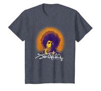 Jimi Hendrix Halo Portrait with Signature Vintage Band T-Shirt, Enfant, Bleu Chiné, 3 Ans