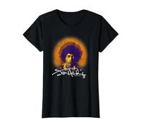 Jimi Hendrix Halo Portrait with Signature Vintage Band T-Shirt, Femme, Noir, XL