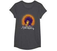 Jimi Hendrix Halo Portrait with Signature Vintage Band T-Shirt, Fille, Chiné Foncé, M