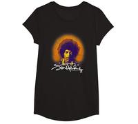 Jimi Hendrix Halo Portrait with Signature Vintage Band T-Shirt, Fille, Noir, XS