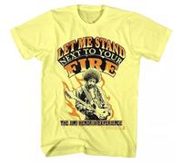 Jimi Hendrix Let Me Stand Next to Your Fire Men's T Shirt Yellow XXL