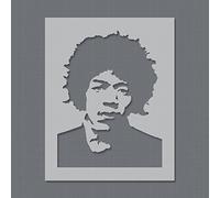 Jimi Hendrix Pochoir Réutilisable Mural de Maison Décor & Art Pochoir Peinture sur Mesure Décoration sur Murs, Fabrics, Meuble et Plus - semi transparent pochoir, M/ 26x34cm