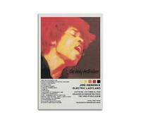 Jimi Hendrix Poster électrique Ladyland avec couverture d'album, poster décoratif sur toile - Poster mural pour décoration de chambre à coucher, bureau, chambre à coucher, cadeau - 40 x 60 cm