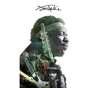 Jimi Hendrix PP33760 Double Exposure Maxi Poster, Bois Dense, Multicolore, 61 x 91,5 cm