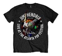 Jimi Hendrix - T-Shirt # M Black Unisex # Atlanta Pop Festival 1970 [Import]