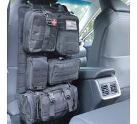 Jimikay Sac de rangement tactique pour dossier de siège de voiture avec 5 poches Molle amovibles - Sac de rangement universel pour la plupart des modèles de voiture (noir)