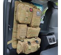 Jimikay Sac de rangement tactique pour dossier de siège de voiture avec 5 poches Molle amovibles - Sac de rangement universel pour la plupart des modèles de voiture (kaki)