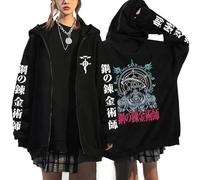 jiminhope Alchemist Edward Elric Hoody Top with Zipper Edward Elric Cardigan Anime Alchemist Coat Winter New Coat Edward Elric Pattern Hoodies