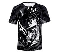 jiminhope Anime Berserk T-Shirt Guts Chemisier à Manches Courtes imprimé 3D Top Ample à col Rond