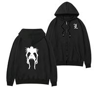 jiminhope Anime Death Note Hoodie L Lawliet Hoodie Pullover Unisex Manches Longues The Shinigami Ryuk Hoodie with Zipper for Death Note Fans
