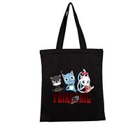 jiminhope Anime Fairy Tail Sacs fourre-Tout étudiant Dessin animé périphérique Fermeture éclair/Sac à bandoulière sans Fermeture éclair réutilisable Shopping Sac de Grande capacité