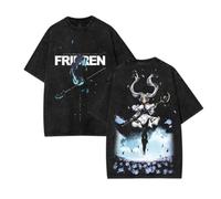 jiminhope Anime Frieren T-Shirt Tissu De Coton Pur Lavé pour Tenue De Déplacement Quotidien