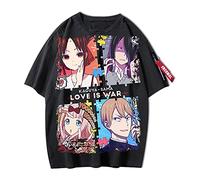 jiminhope Anime Kaguya-sama: Love is War T-Shirt Shinomiya Kaguya Chemisier à Manches Courtes imprimé Fujiwara Chika Haut à col Rond Ample à Manches personnalisées