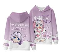 jiminhope Anime Miss Kobayashi's Dragon Maid Sweat à Capuche imprimé en 3D Kanna Kamui Pull Unisex Sweat à Manches Longues Kanna Kobayashi Hoodie