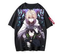 jiminhope Anime Seraph of The End T-Shirt Hyakuya Mikaela Chemisier à Manches Courtes imprimé Hiiragi Shinoa Haut à col Rond Ample à Manches personnalisées