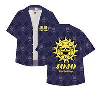 jiminhope Chemise Croisée Anime JoJo's Bizarre Adventure Chemise à Manches Courtes Jolyne Cujoh Imprimé T-Shirt de Kujo Jotaro Chemise Hawaïenne JoJo