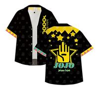 jiminhope Chemise Croisée Anime JoJo's Bizarre Adventure Chemise à Manches Courtes Jolyne Cujoh Imprimé T-Shirt de Kujo Jotaro Chemise Hawaïenne JoJo