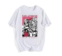 jiminhope JoJo's Bizarre Adventure T-Shirt D'été Hommes et Femmes Casual Loose Short Sleeve Tops Anime King Crimson Cosplay Costumes
